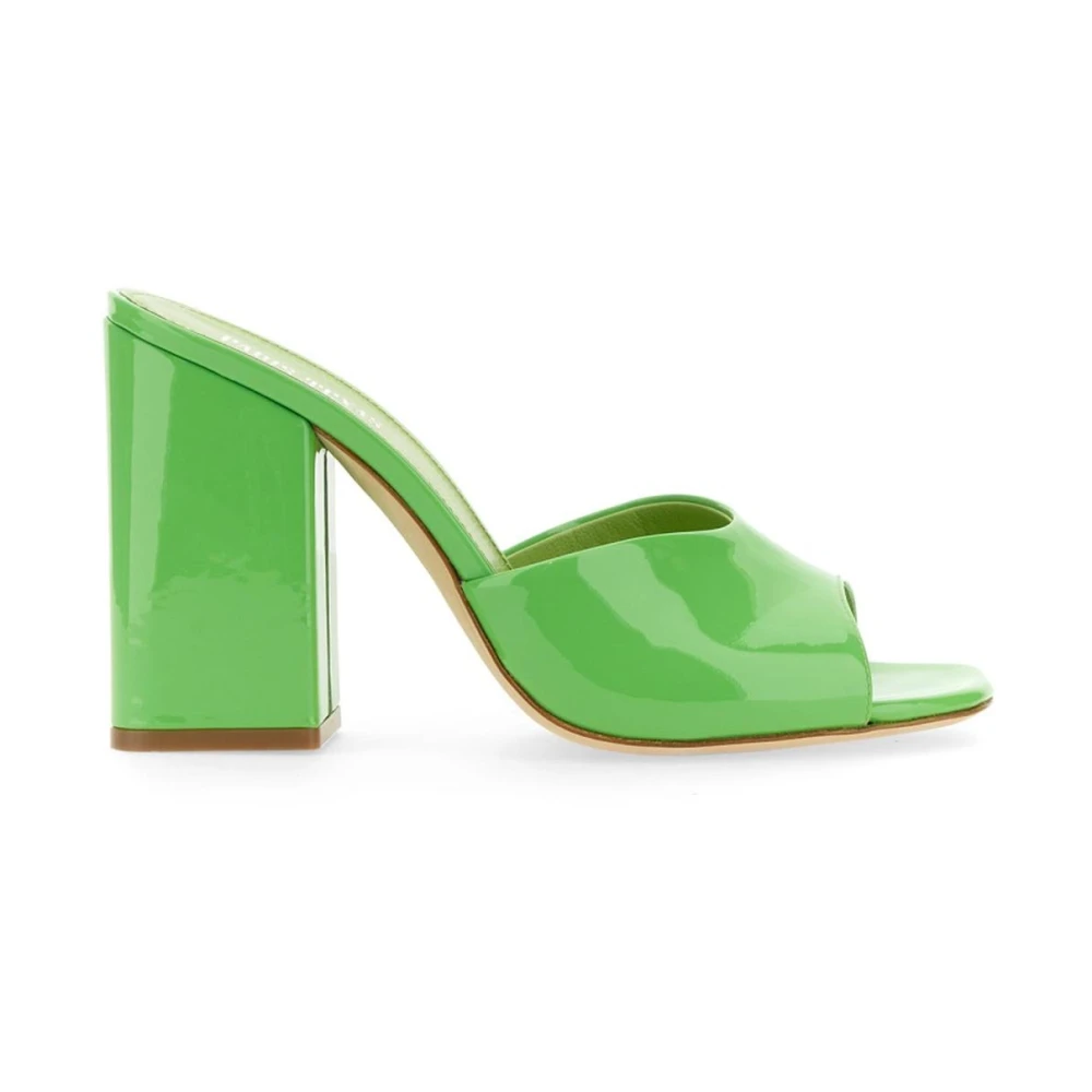 Paris Texas Women's Green Anja Block Heel Mules