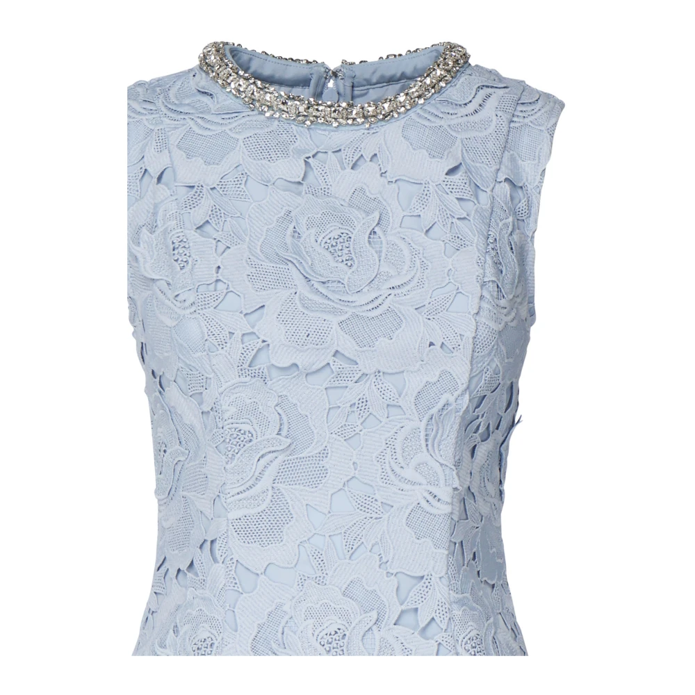 Self Portrait Jurk met strass halslijn Blue Dames