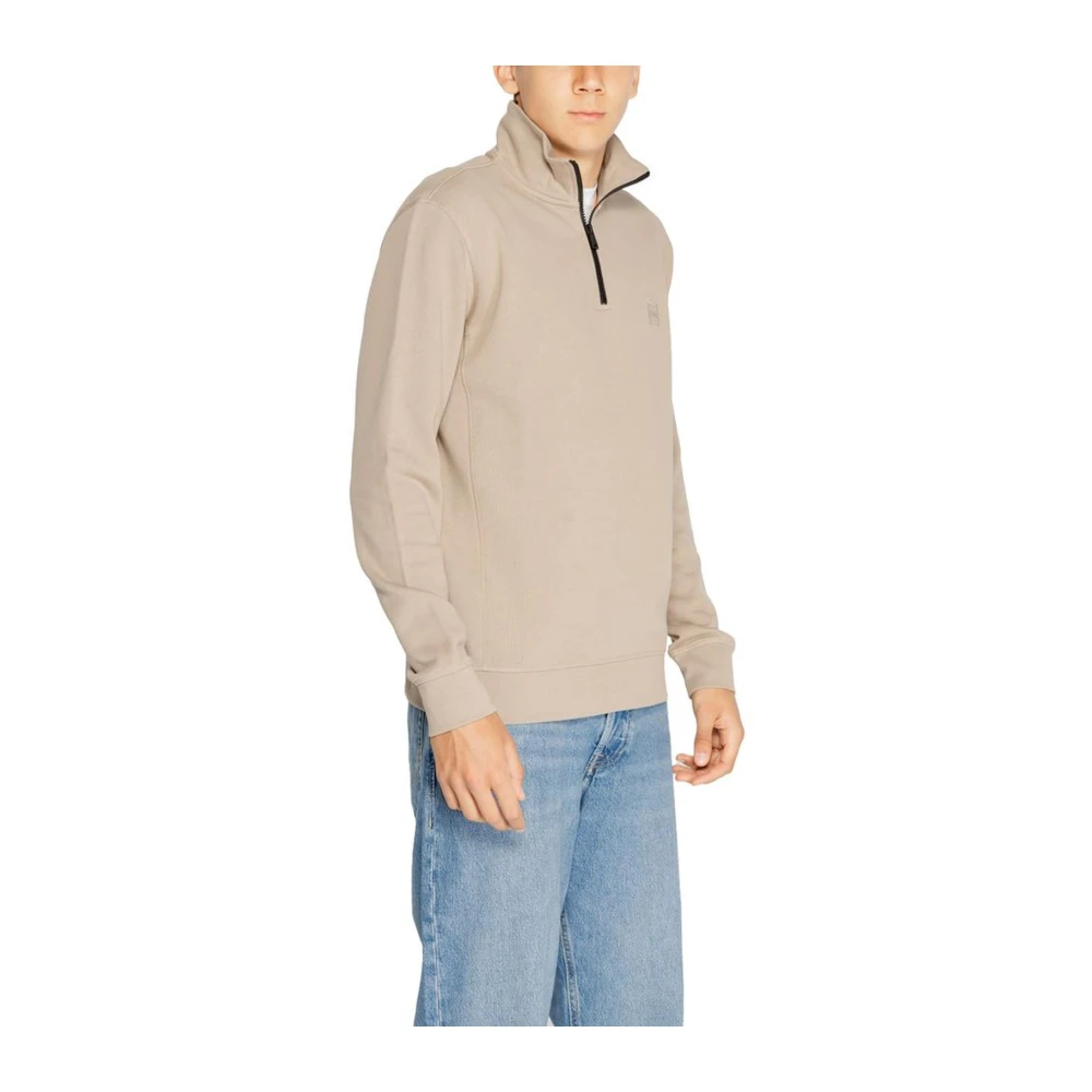 Hugo Boss Katoenen Trui Herfst Winter Collectie Brown Heren