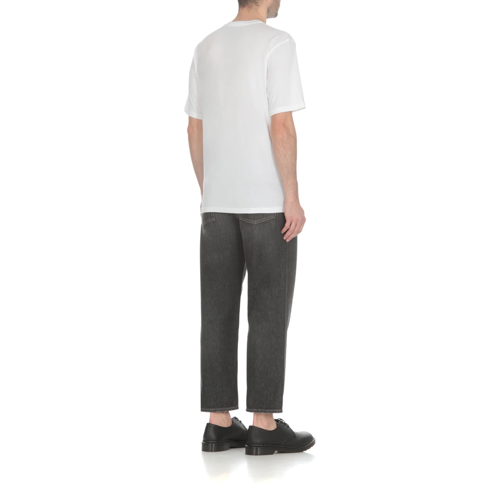 Moschino Wit Katoenen T-shirt met Logoprint White Heren