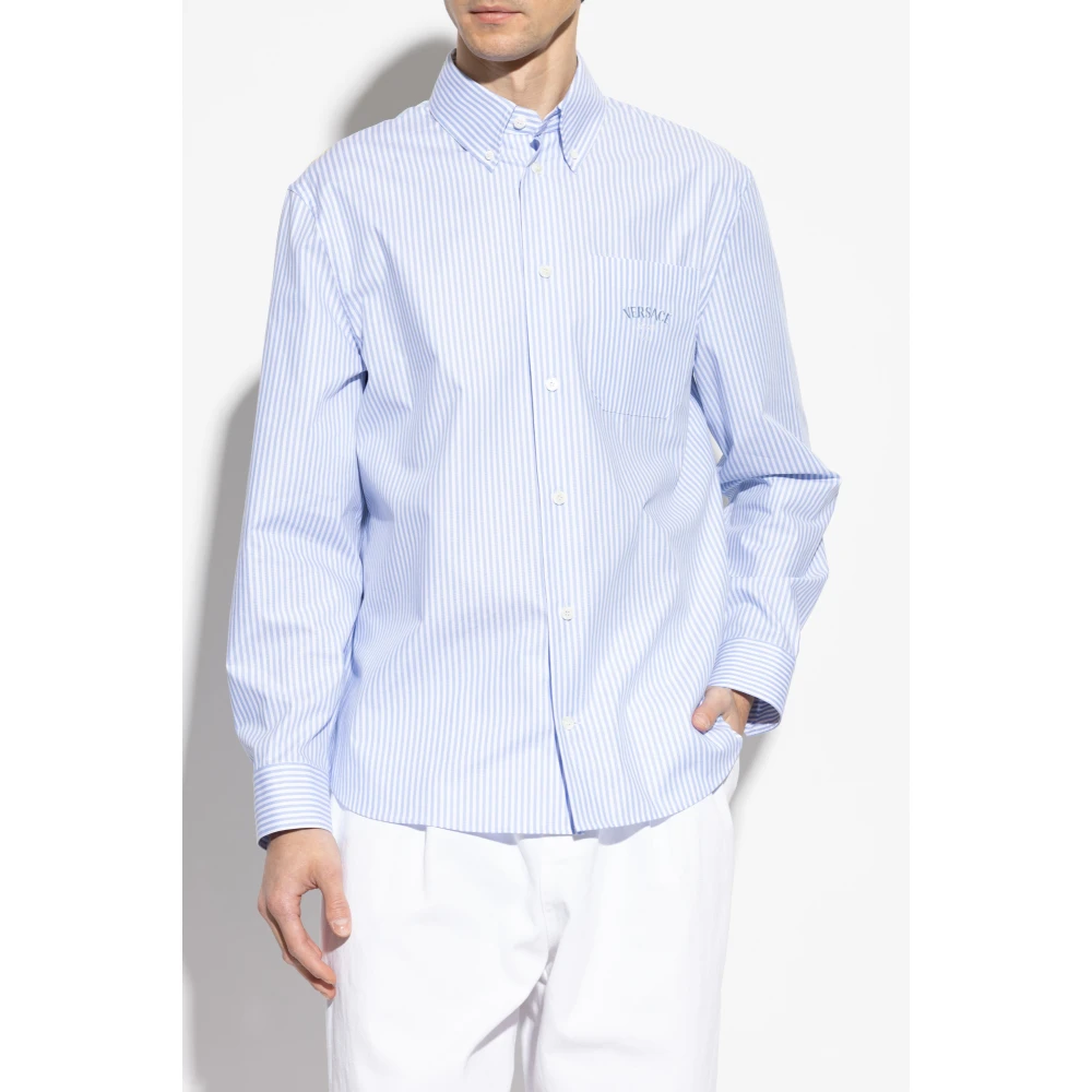 Versace Overhemd met zak Blue Heren