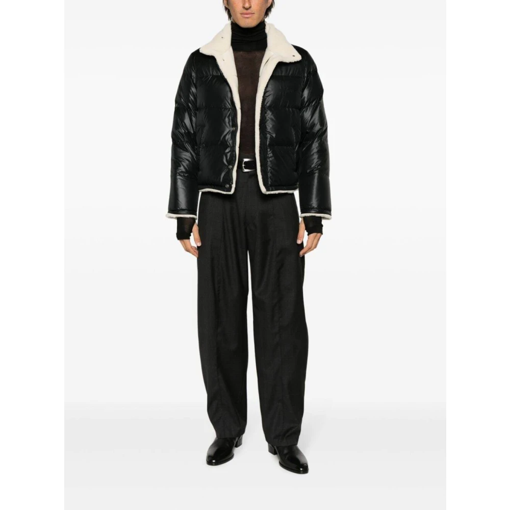 Saint Laurent Puffer Jas met Shearling Voering Black Heren