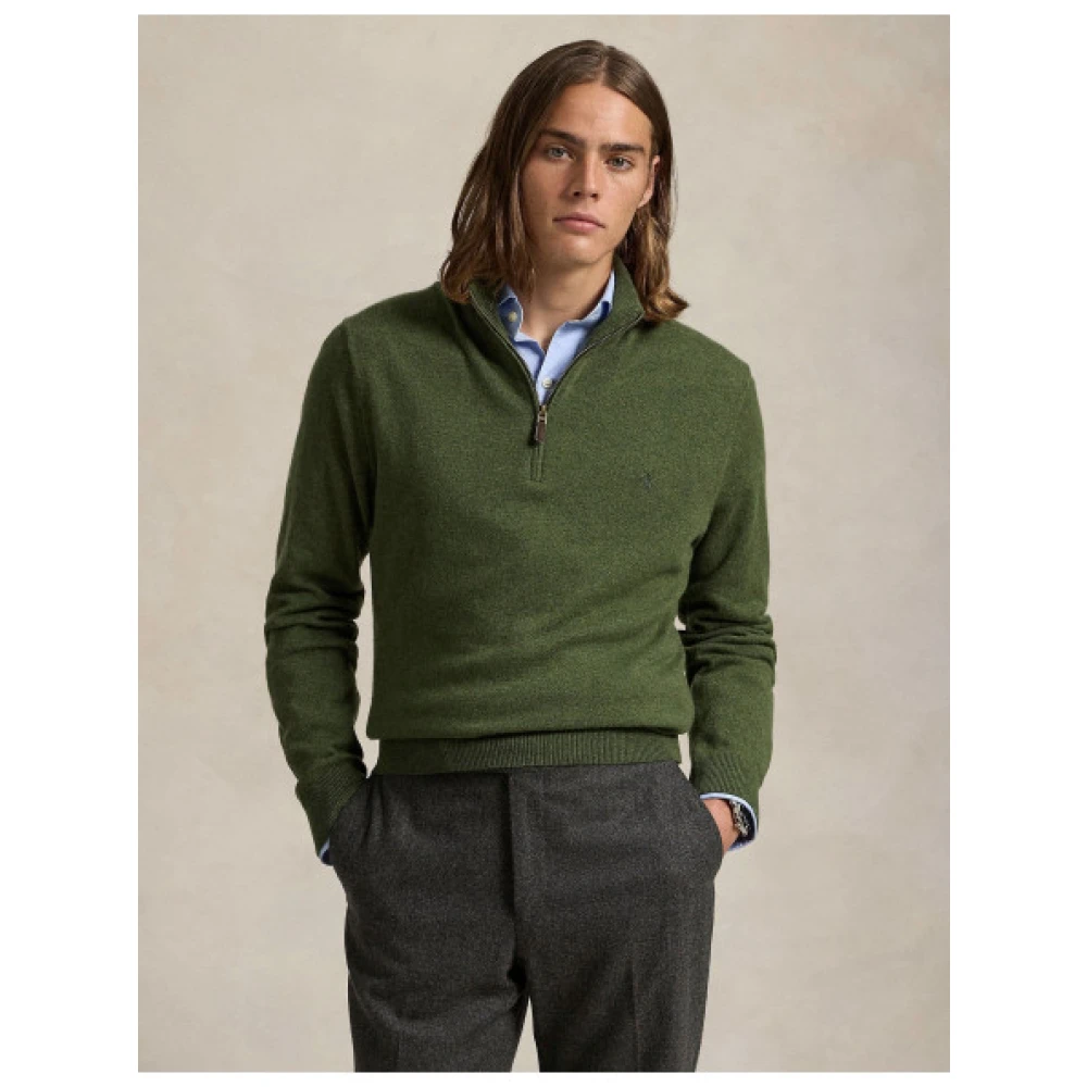 Polo Ralph Lauren Merino Wol Half-Zip Trui Green Heren