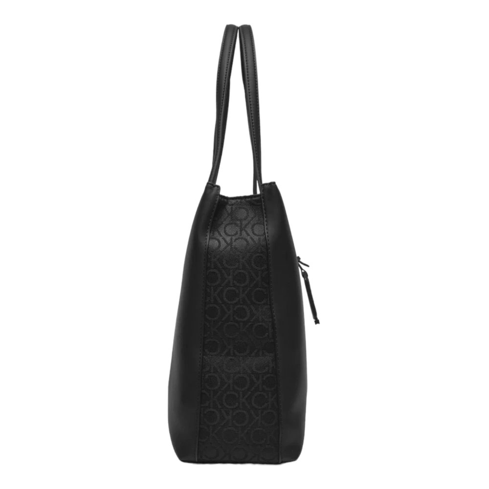Calvin Klein Allover Print Shopper Tas Black Dames