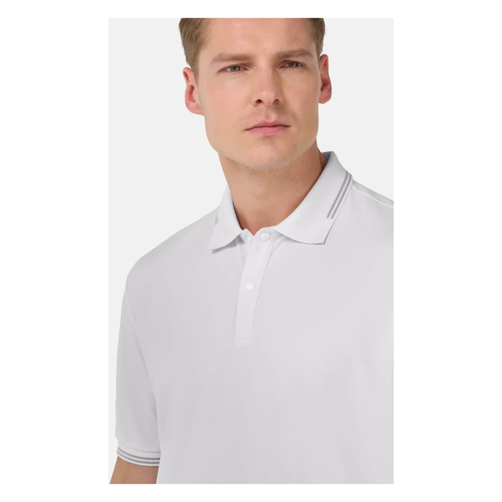 Boggi Milano B Tech Cool Jade-Fresh Piqué Poloshirt White Heren