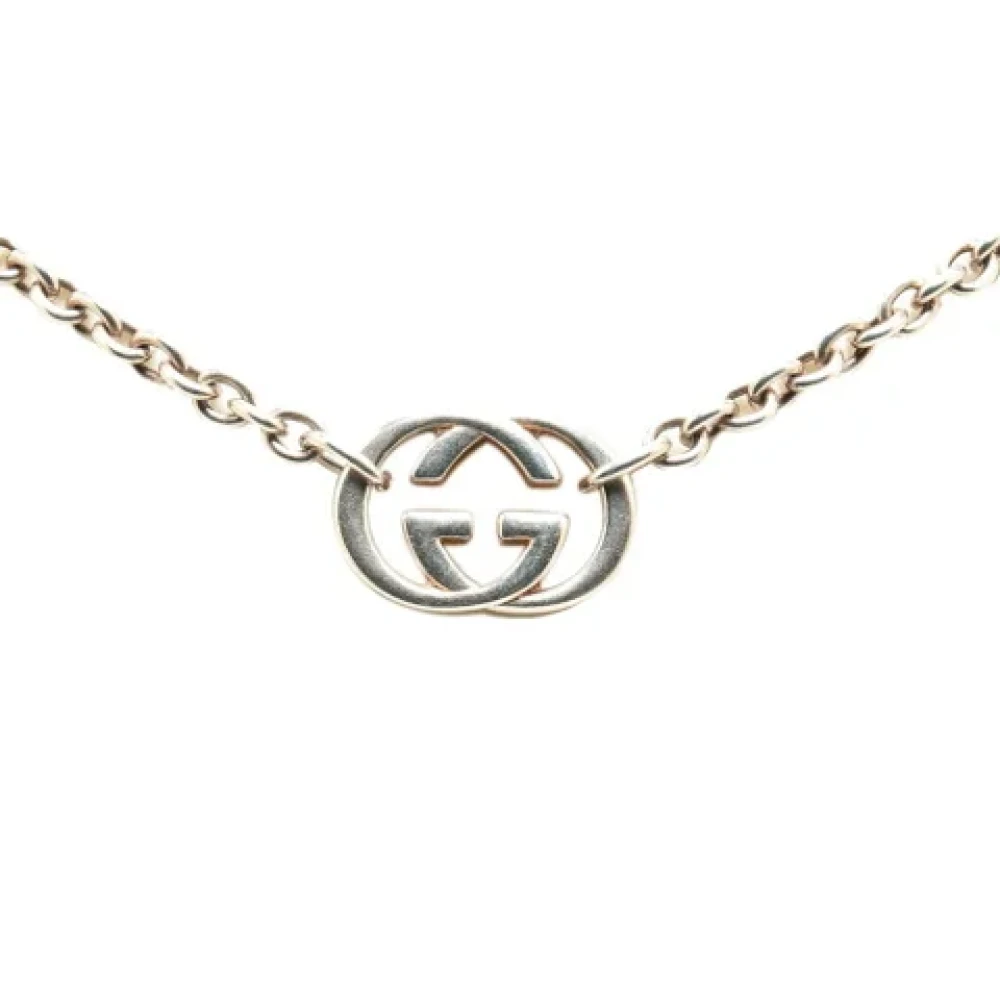 Gucci Vintage Pre-owned Silver halsband Gray, Dam