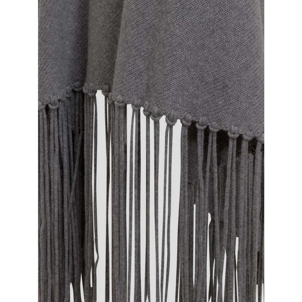 Malo Luxe Cashmere Poncho Gray Dames