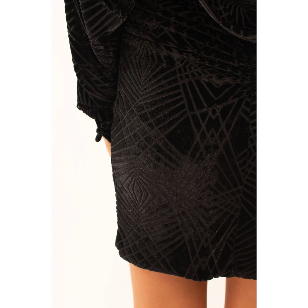 pinko Fluweel Mini Jurk in Zwart Black Dames