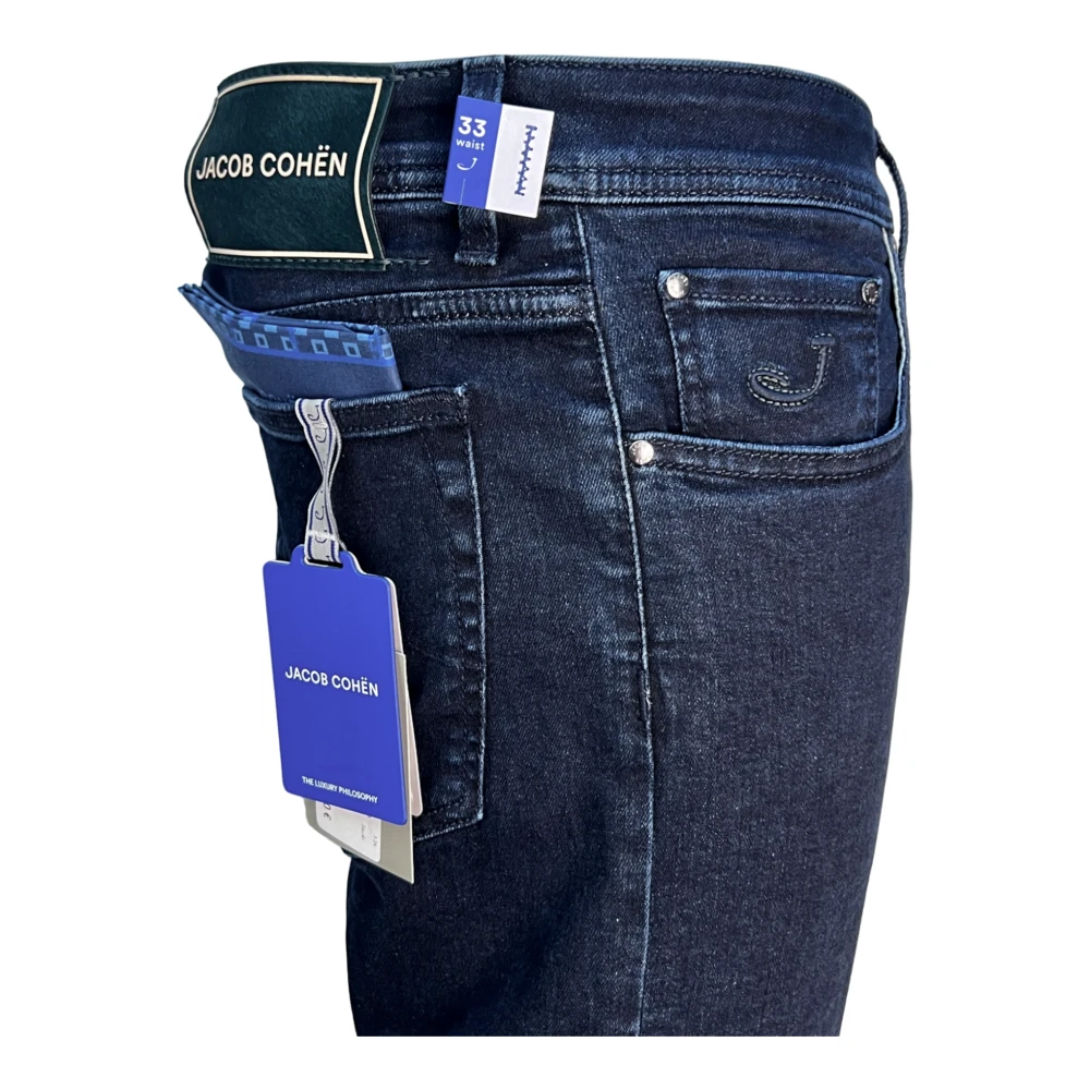 Jacob Cohën Bard flesgroen label donkerblauw Blue Heren