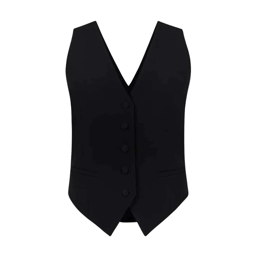 Nina Ricci Zwarte Open Rugvest Black Dames