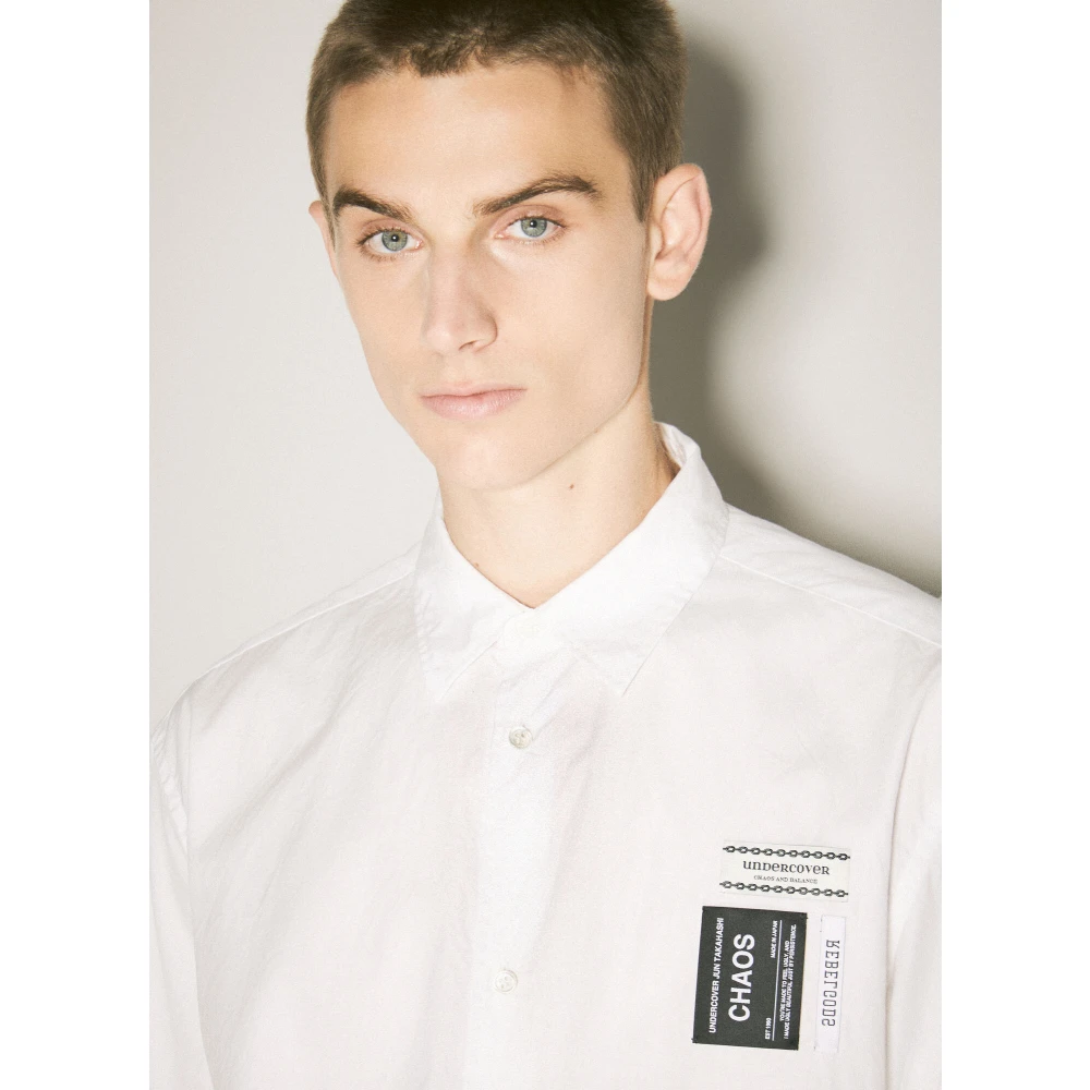 Undercover Logo Patch Katoenen Shirt White Heren