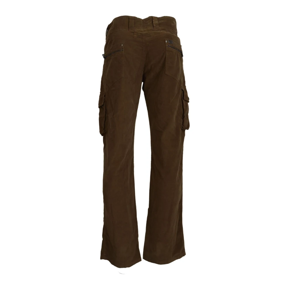 Ermanno Scervino Bruine Corduroy Cargo Broek Brown Heren