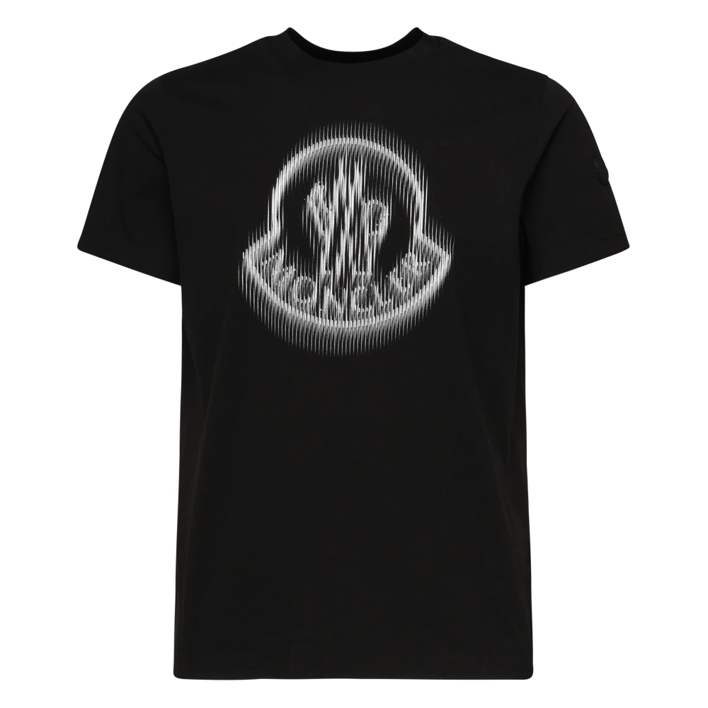 Moncler Zwarte Katoenen T-shirts en Polos Black Heren