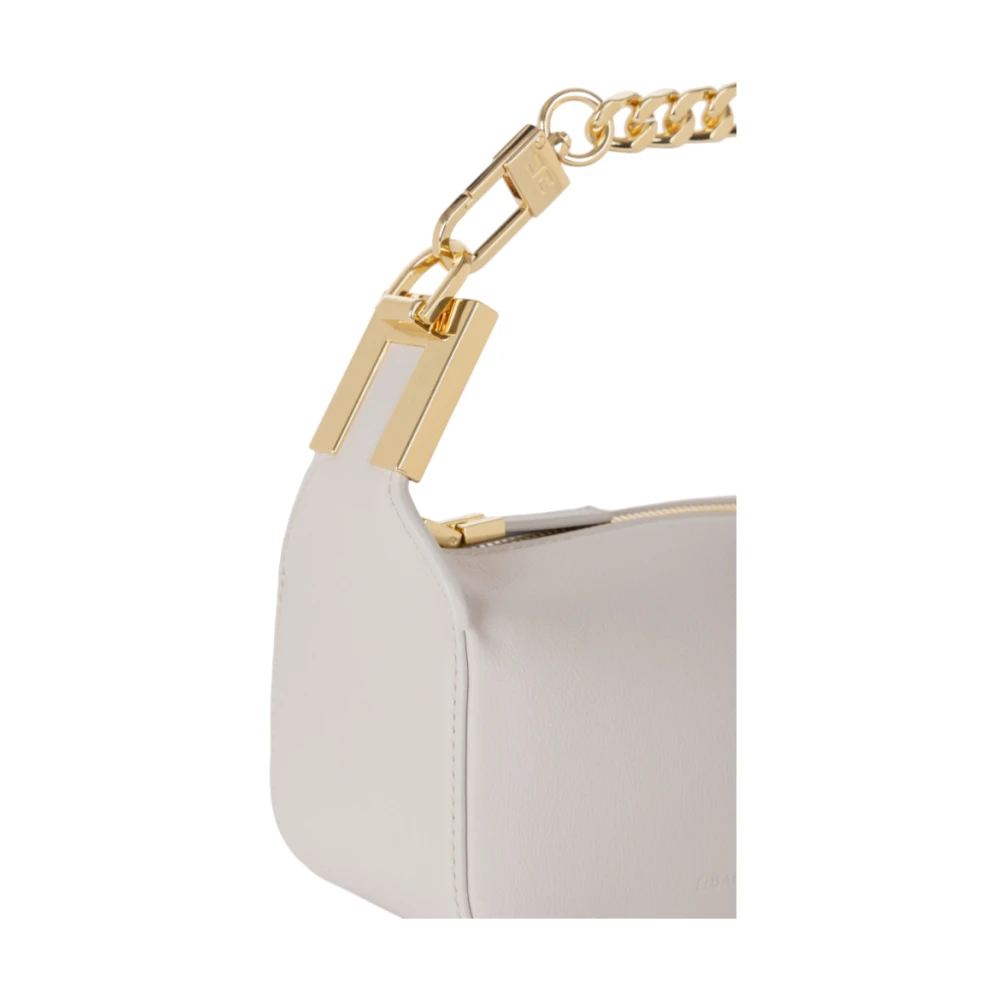 Elisabetta Franchi Mini Handtas met Gouden Metalen Handvat White Dames