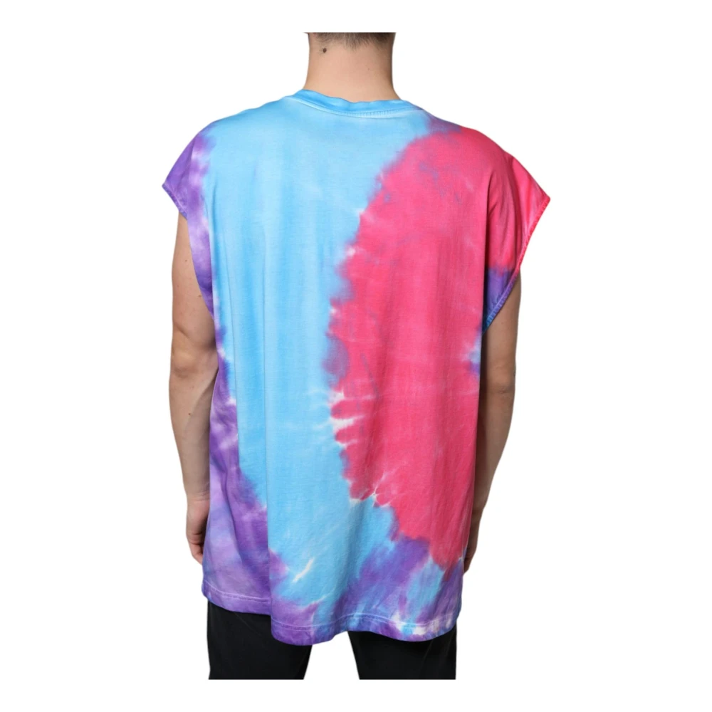 Dolce & Gabbana Tie Dye Katoen Logo T-shirt Multicolor Heren