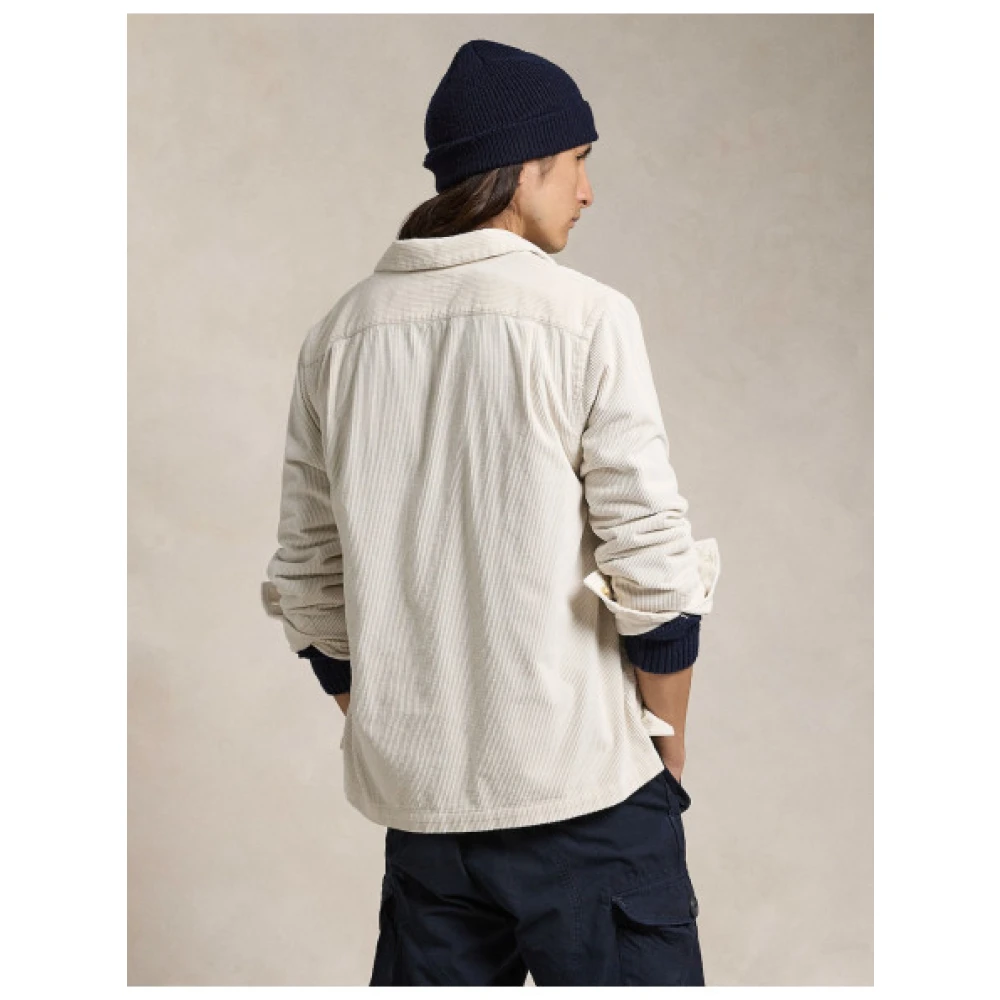 Polo Ralph Lauren Ribfluwelen overshirt met knoopsluiting Beige Heren