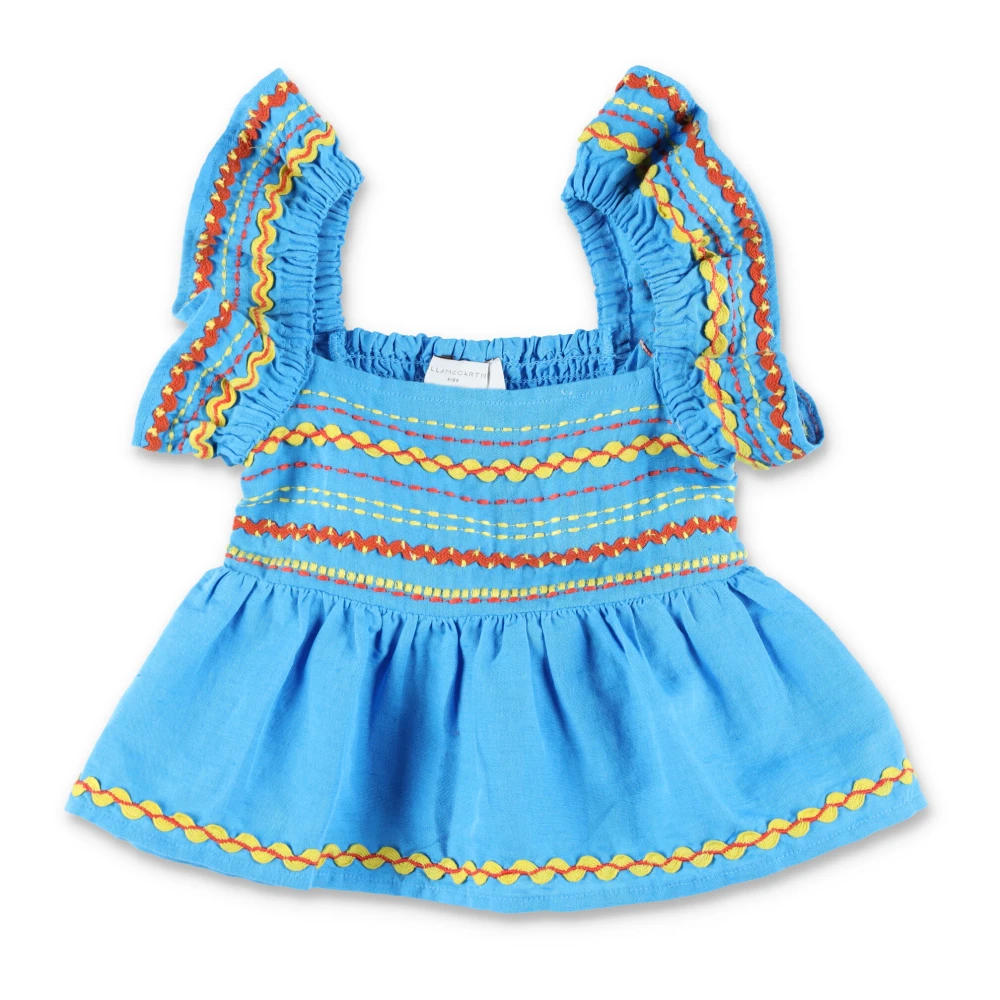 Stella Mccartney Girls Blue Kids Sleeveless Tops, 12 Y, Miz Lino Top