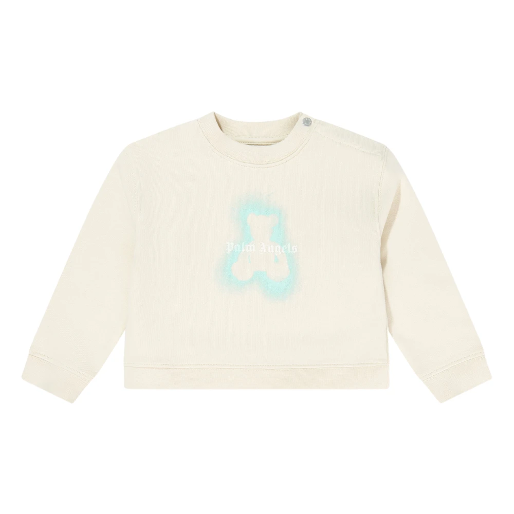 Palm Angels Boys Beige Spray Bear Regular Sweatshirt - Kids Sweatshirts - 3 Y - Kids
