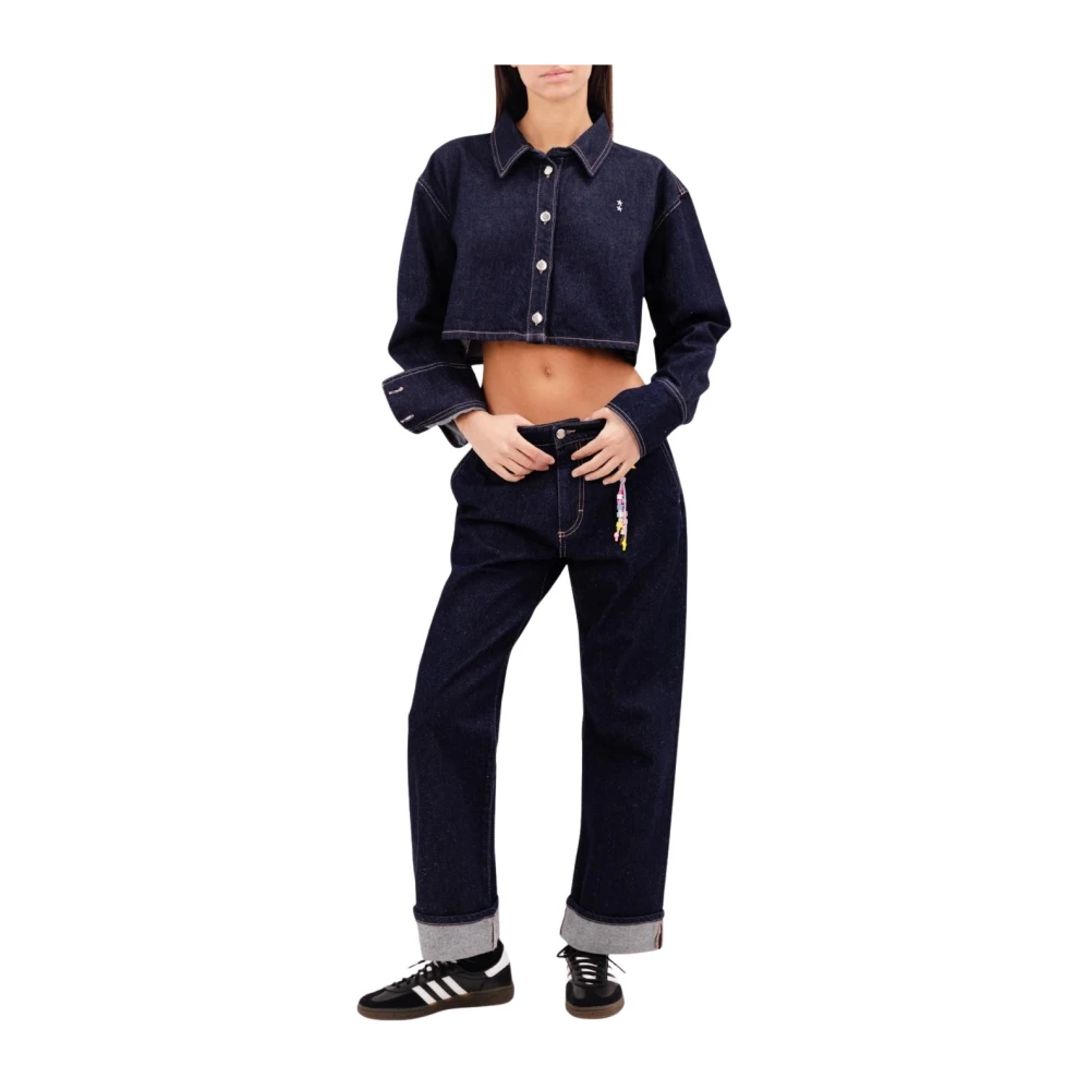 Icon Denim Women's Blue Amber Crop Shirt - Shirts - S - Blouses & Shirts