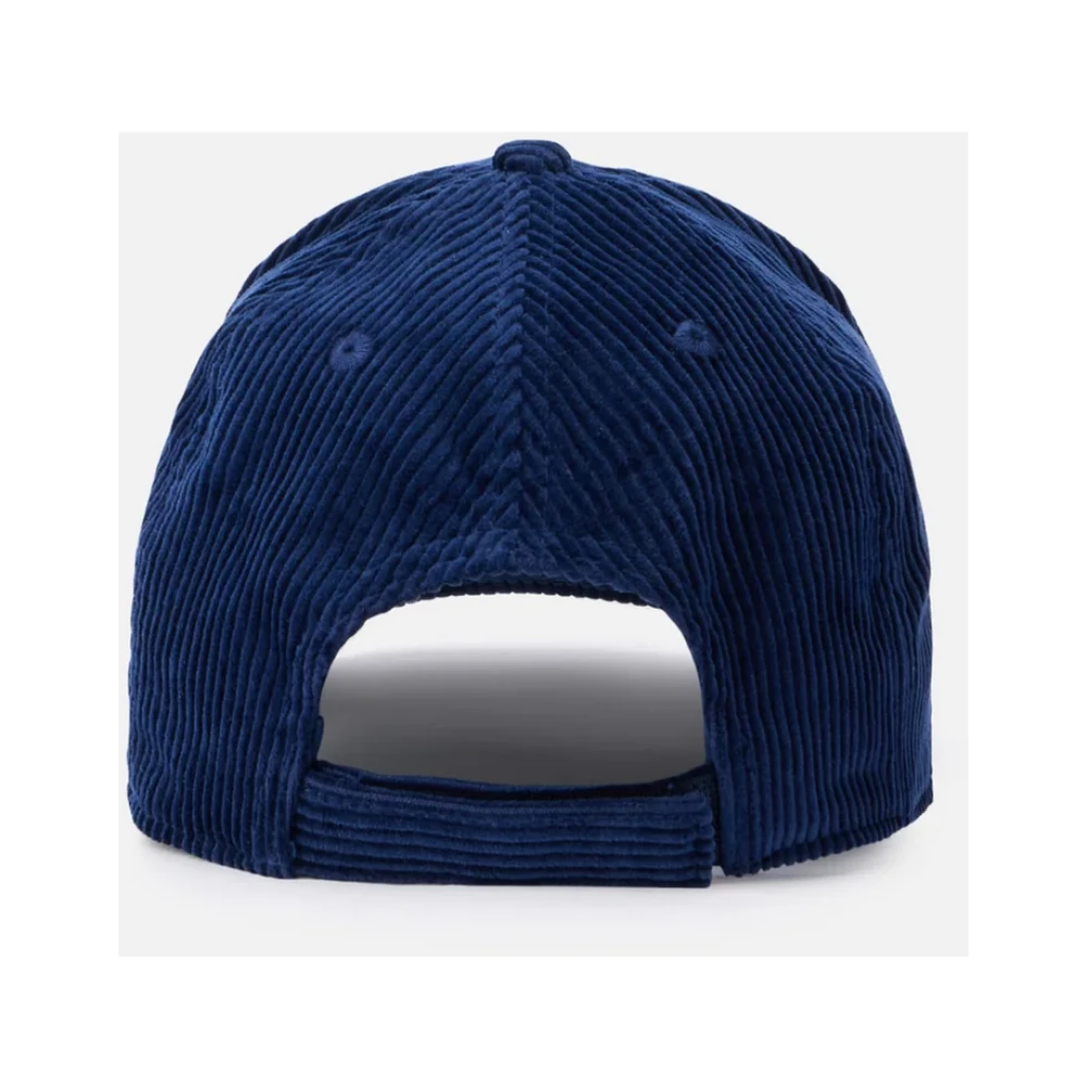 Saint Barth Fluwelen Baseballpet met Strass Logo Blue Unisex