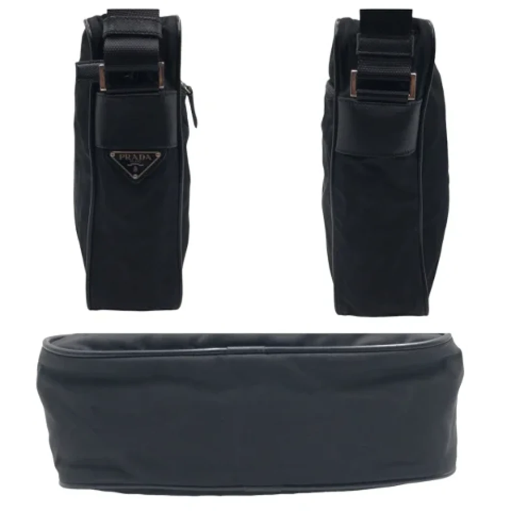 Prada Vintage Pre-owned Canvas crossbody-bags Black Dames