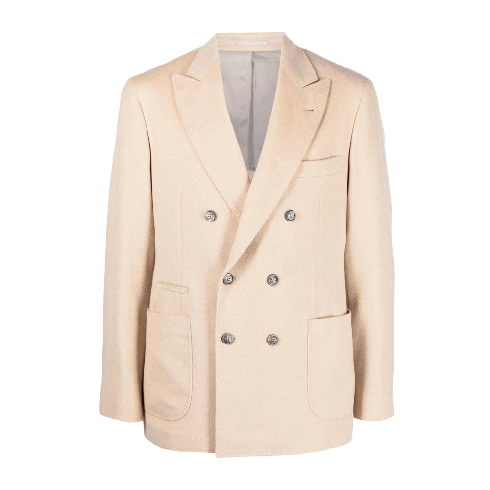 Brunello Cucinelli Men's Beige Wool Jacket