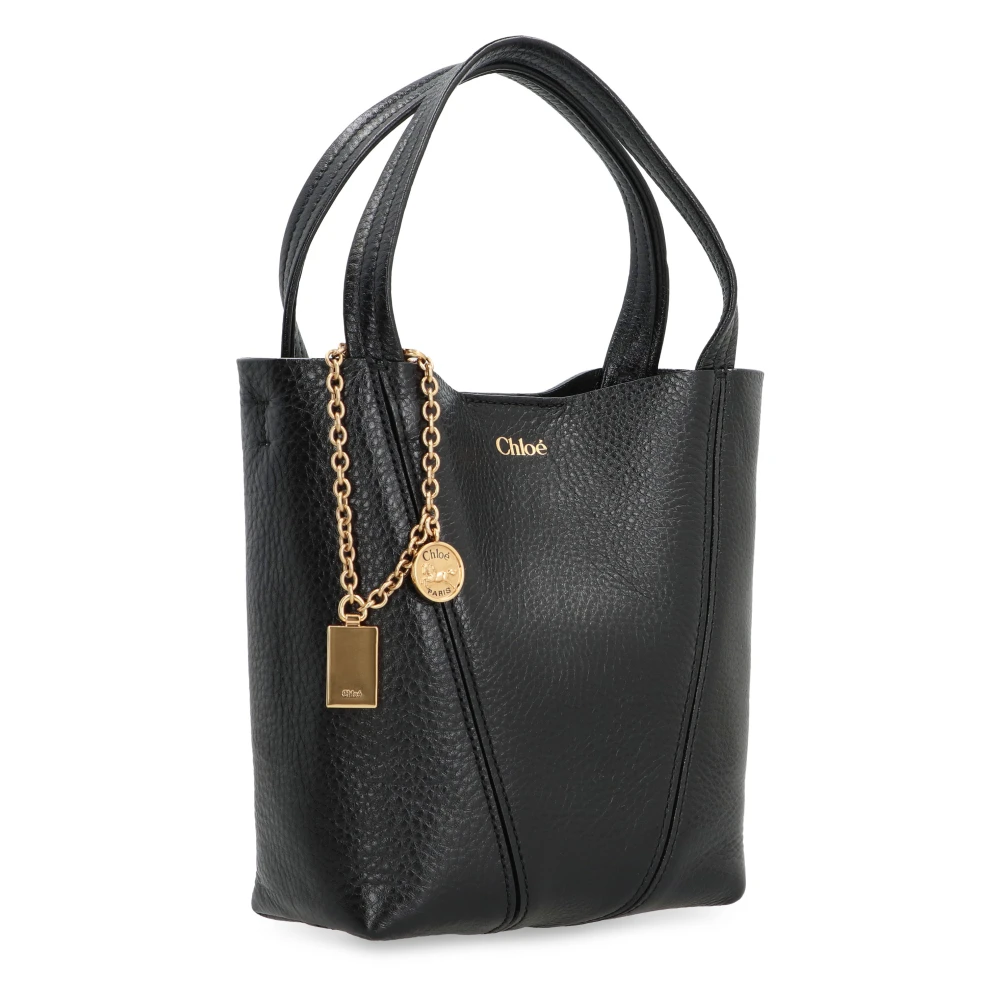Chloé Piccola Leren Tote met Afneembare Bedel Black Dames