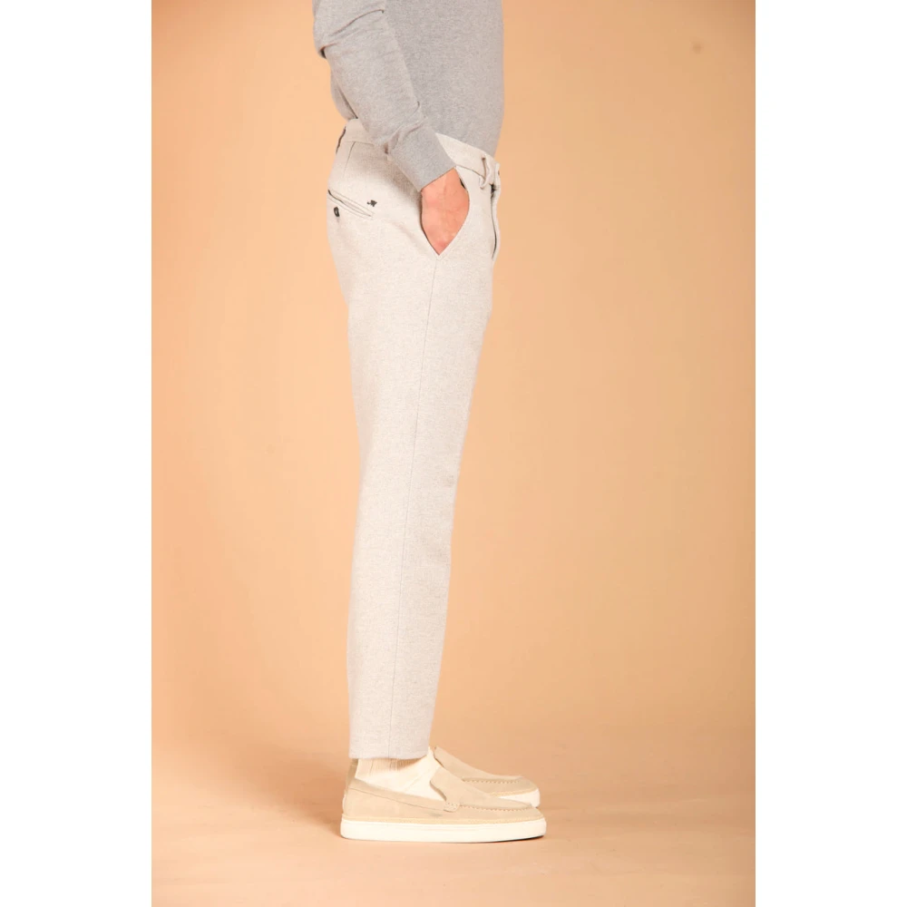 Mason's Wortel Pasvorm Katoenen Chino Broek met Micro Resca Patroon Gray Heren