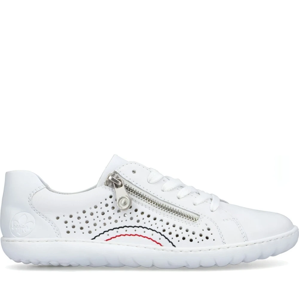 Rieker Women's White Sneakers, 6 Uk, Leather Trainers