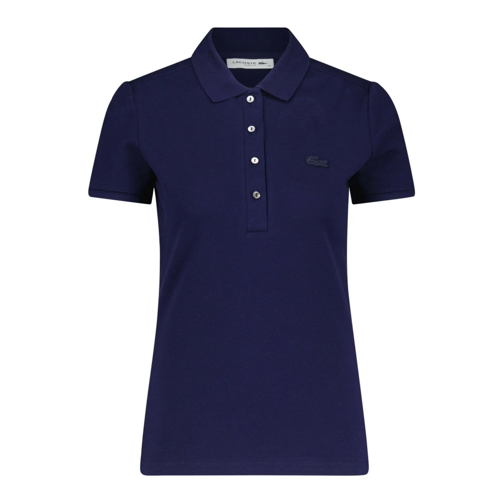 Lacoste Logo Applique Slim-Fit Poloshirt Blue Dames