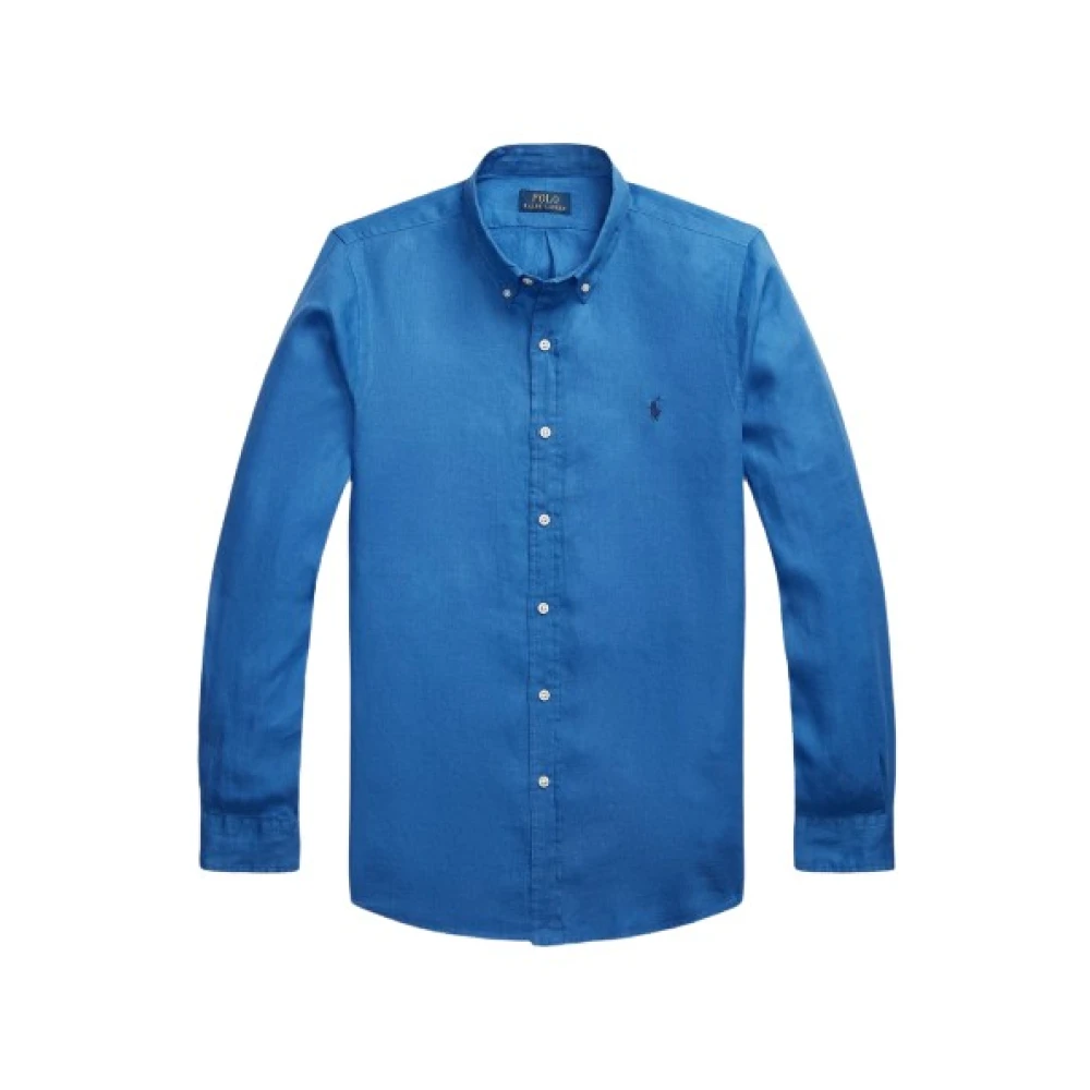 Polo Ralph Lauren Linnen Overhemd Elegant Casual Zomer Blue Heren