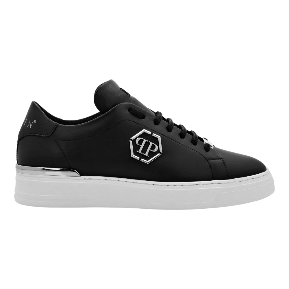 Philipp Plein Unisex Black Sneakers, 9 Uk, Hexagon Low-Top Trainers