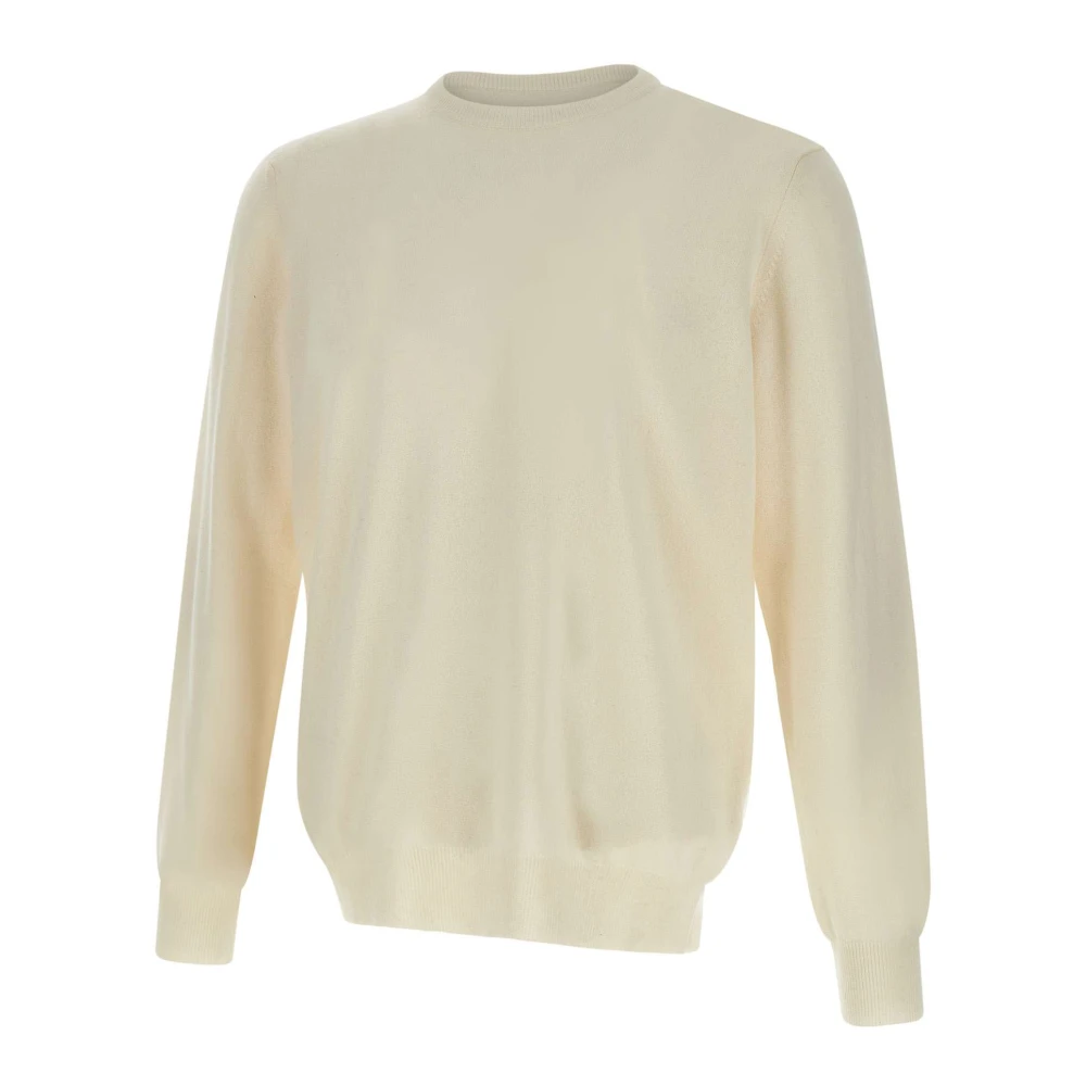 Kangra Kasjmier Crew Neck Sweater Wit White Heren