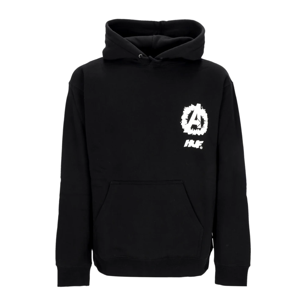 Huf Men's Black Avengers Hoodie With Kangaroo Pocket - Hoodies - M - Sweatshirts & Hoodies