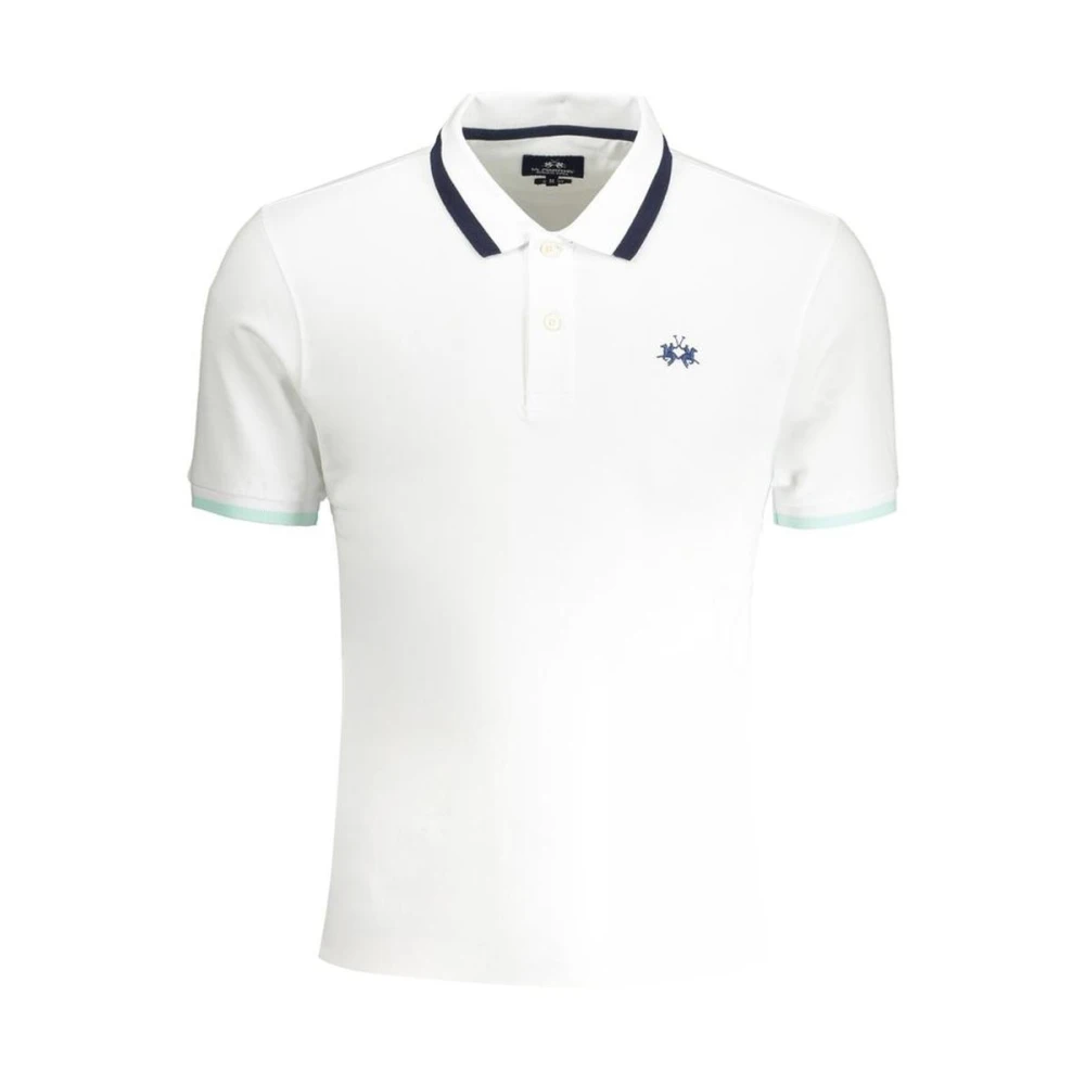 La Martina White Cotton Polo Shirt With Piping - Male - Polo Shirts - White - 2XL - Tops