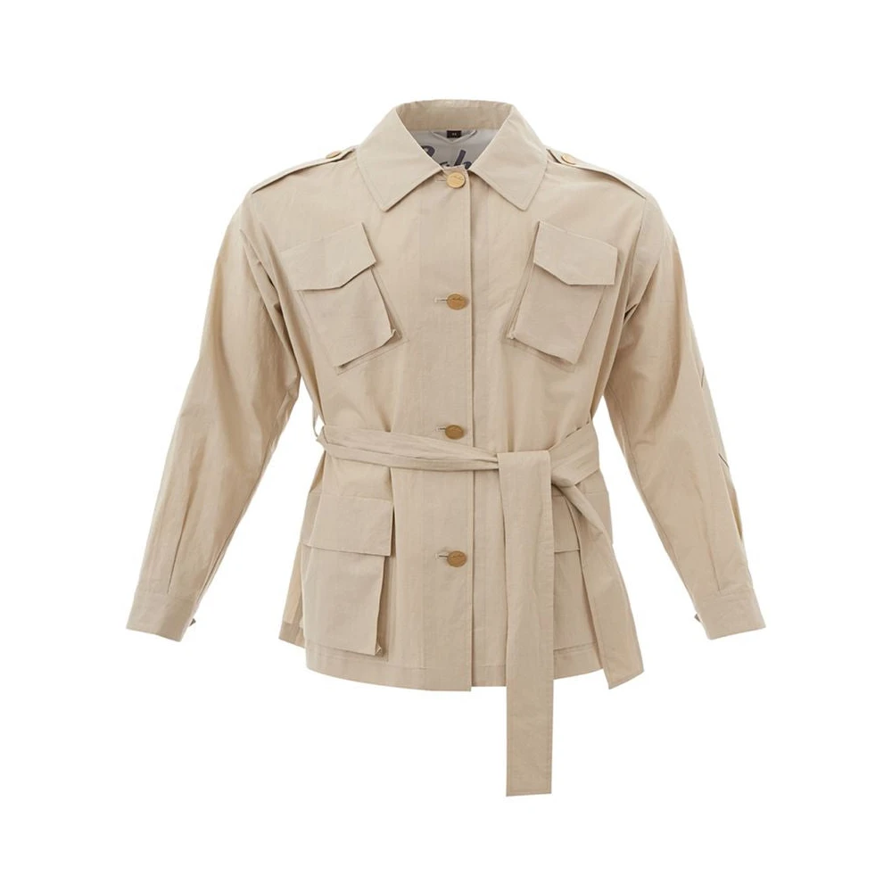 Sealup Elegante beige katoenen jas voor stijlvolle vrouwen Beige Dames