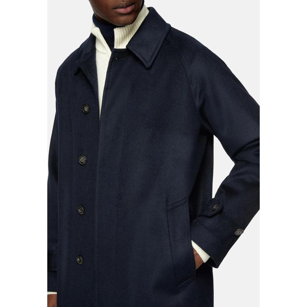 Boggi Milano Enkelrijig Jas Blue Heren