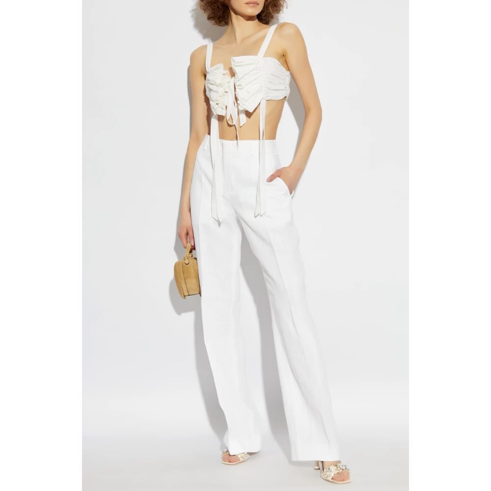Moschino Korte top met bandjes White Dames