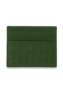 green-intrecciato-card-case-wallet