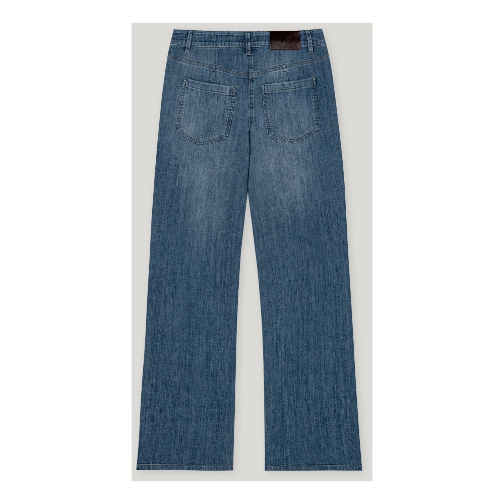 LUISA CERANO Authentieke Wideleg Denim Broek Blue Dames