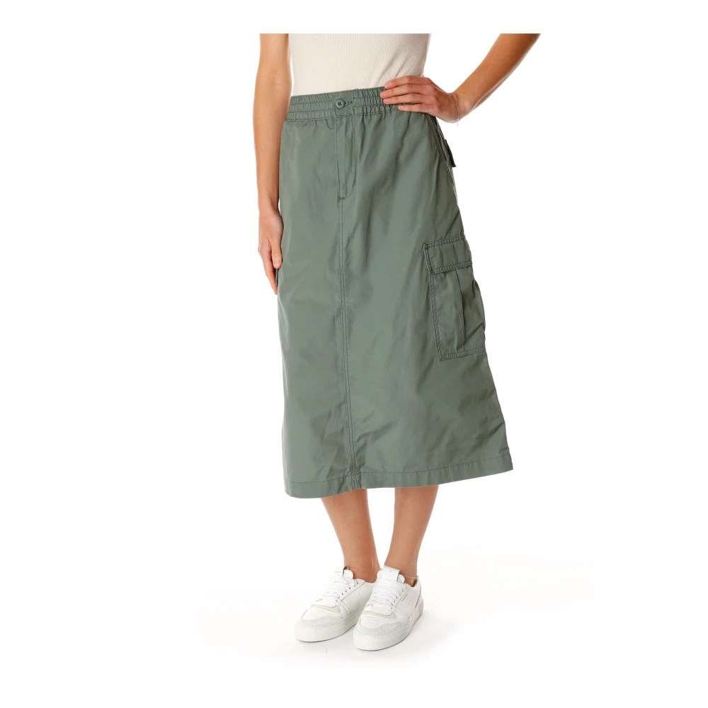 Carhartt WIP Ripstop Cargo Rok met A-Line Stijl Green Dames