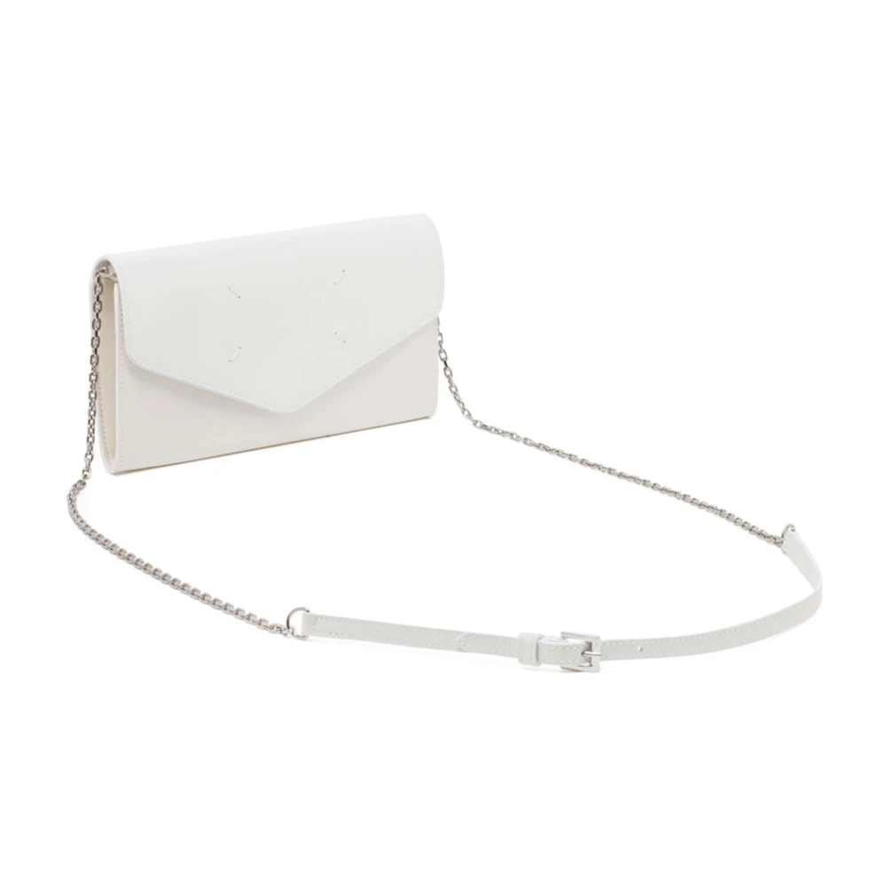 Maison Margiela Witte Kettingportemonnee met Drukknoopsluiting White Heren