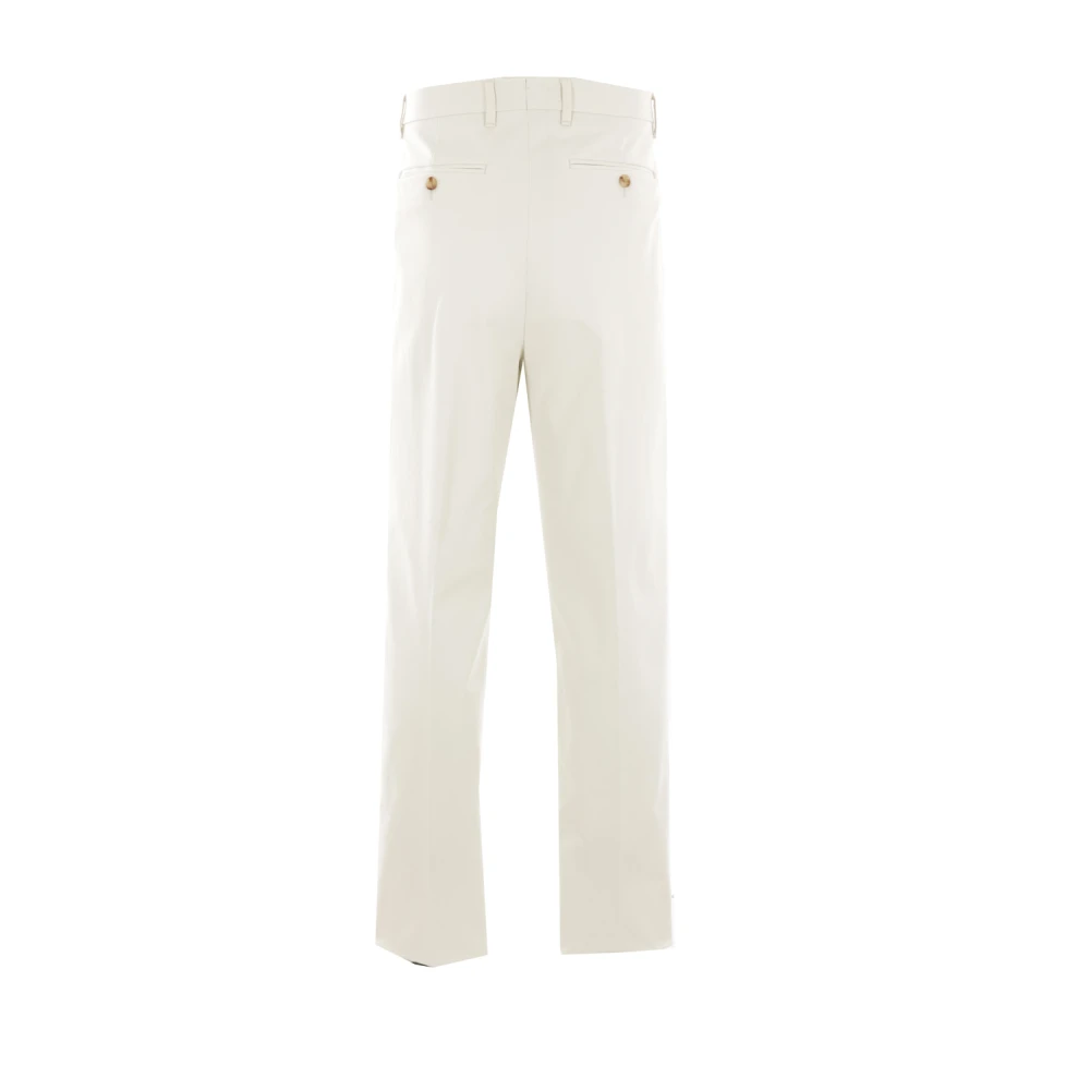 Lardini Crème Katoen Stretch Gabardine Broek Beige Heren