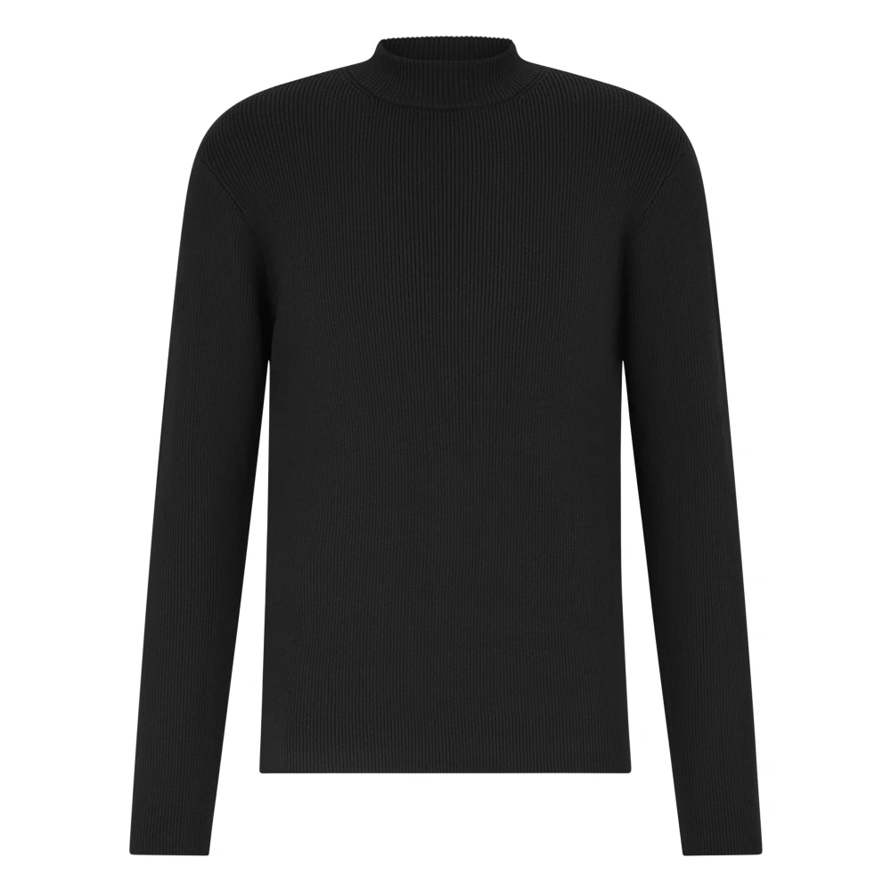 drykorn Geribbelde Hoge Hals Trui Aronimo Black Heren
