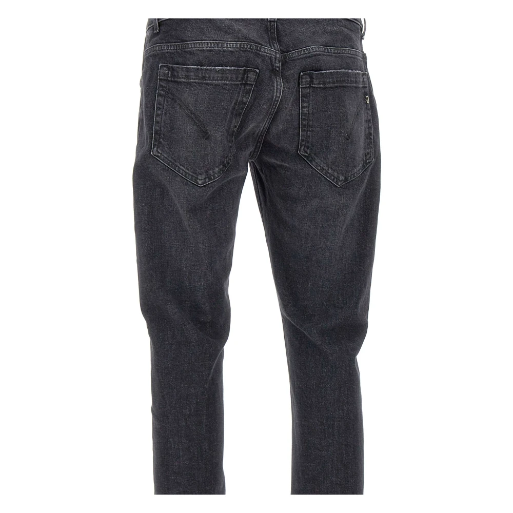 Dondup Zwarte Katoenen Jeans Straight Leg Black Heren