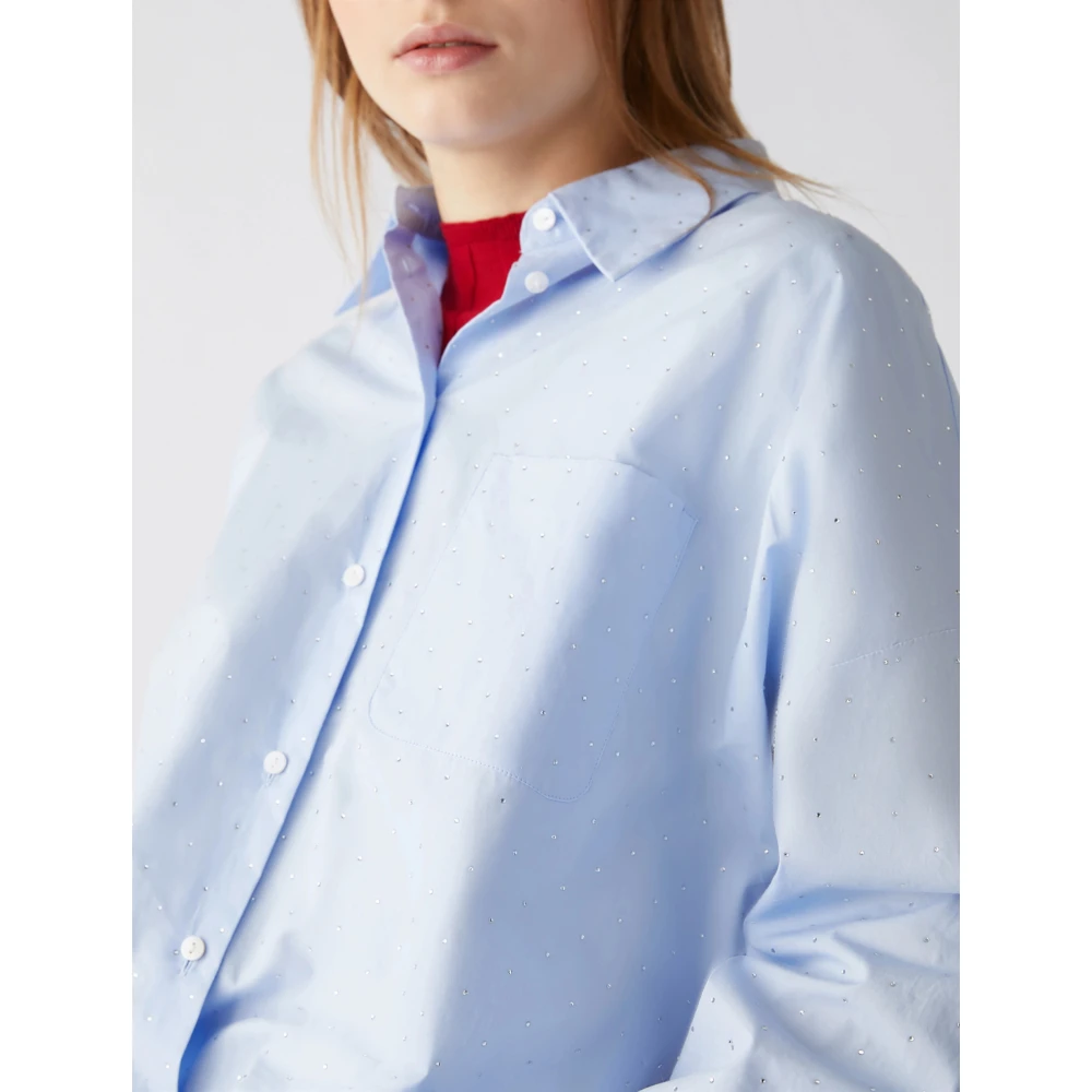 Pennyblack Poplin Overhemd met Strass Blue Dames
