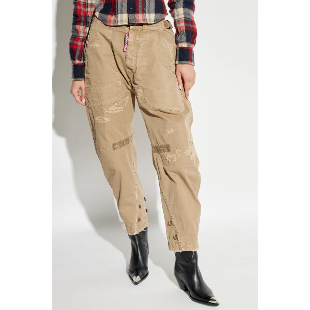 Dsquared2 Broek met versleten effect Beige Dames