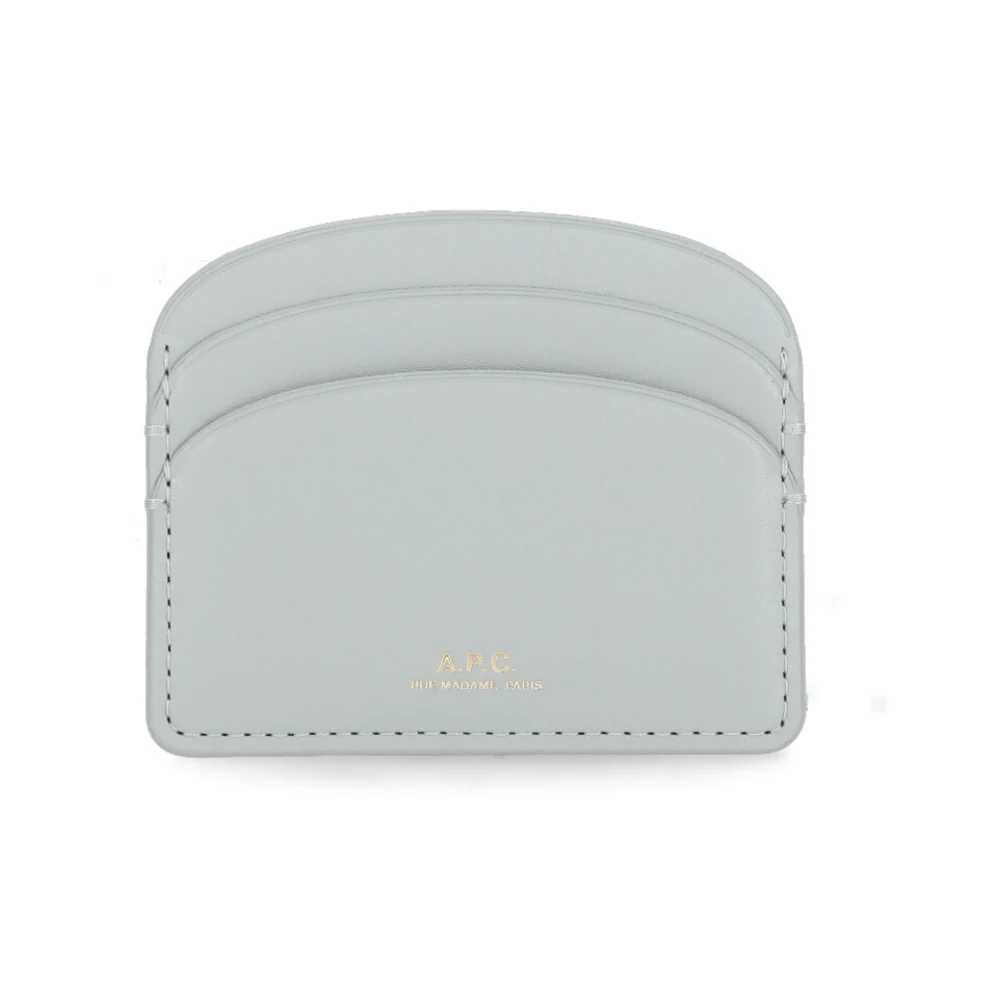 A.p.c. Grijze Leren Kaarthouder voor Vrouwen Gray Dames