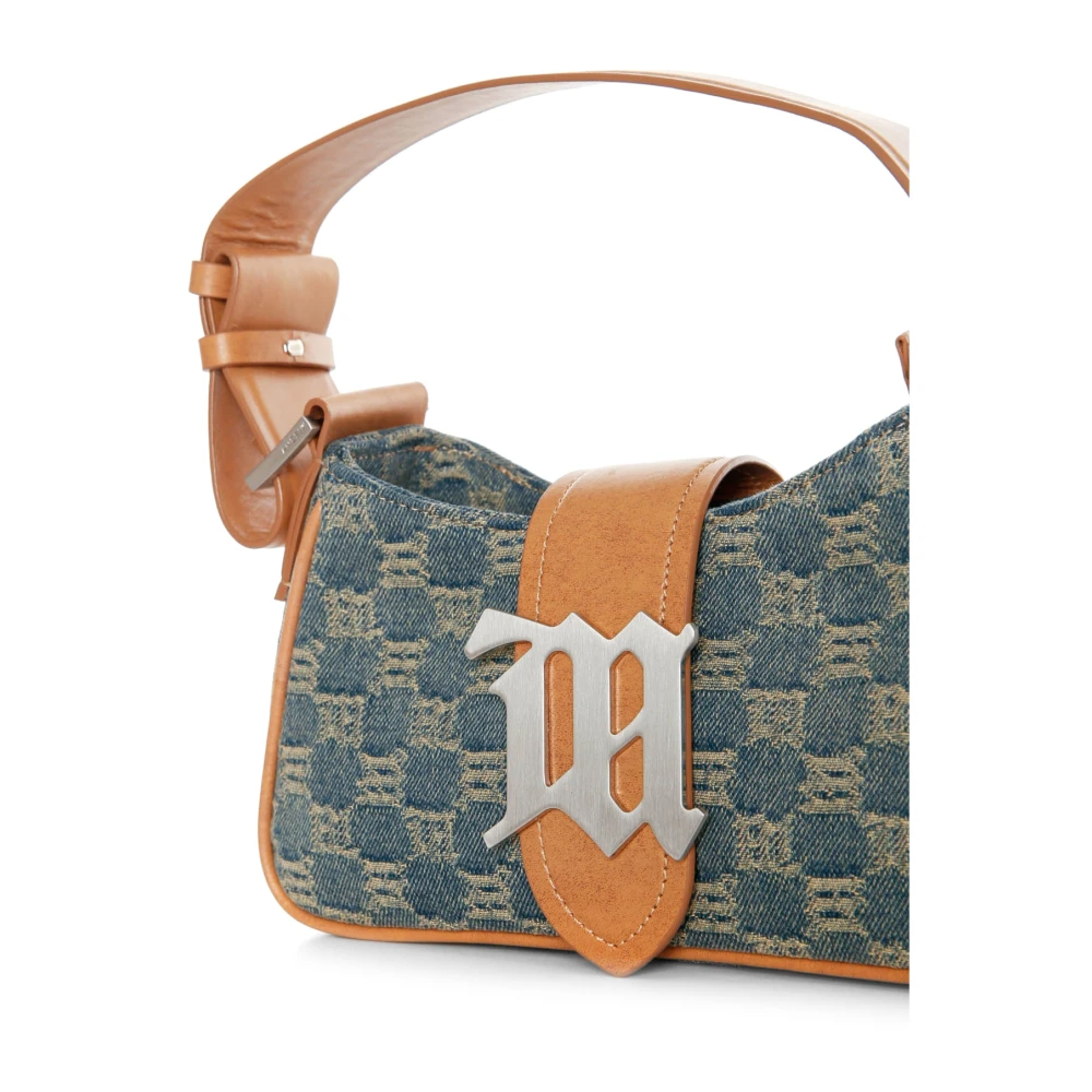 Misbhv Denim Schoudertas met Jacquard Monogram Patroon Multicolor Dames