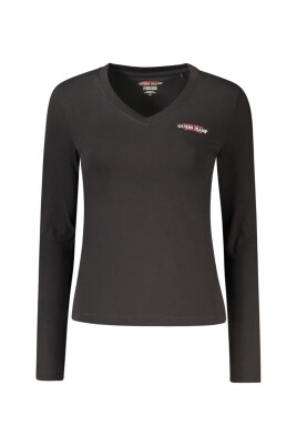 t-shirt-femme-en-coton-noir-col-en-v